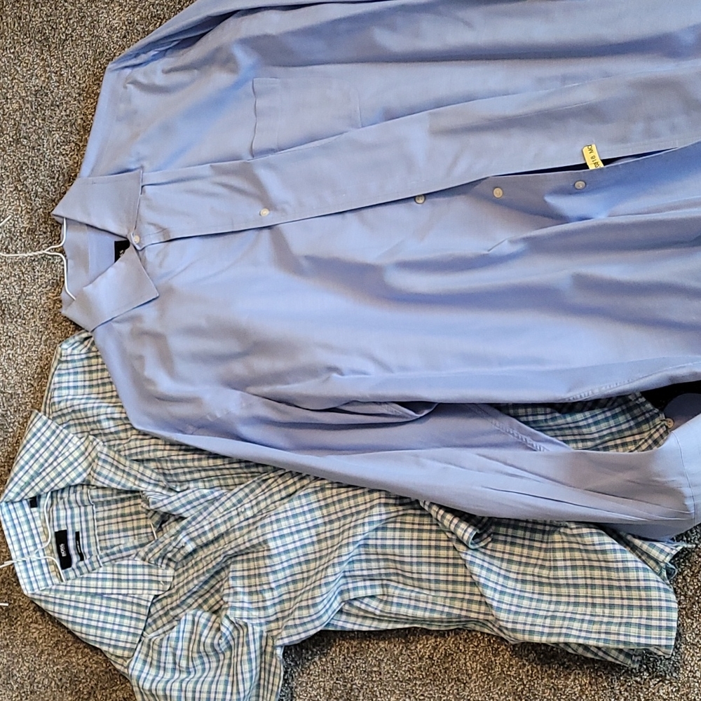2 long sleeve Hugo Boss dress shirts